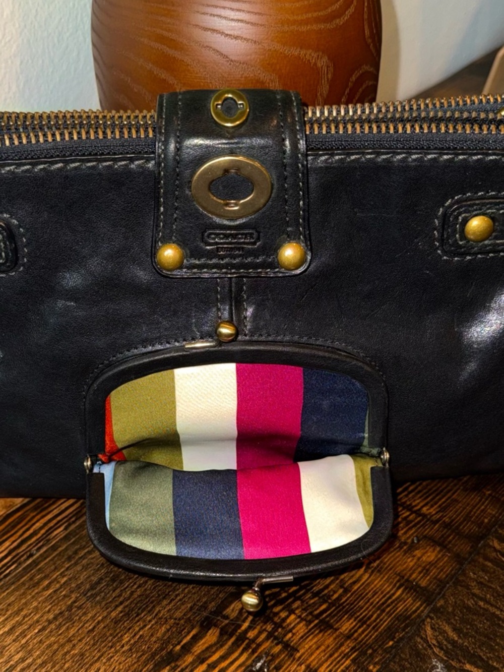 NEW VINTAGE COACH LEGACY BRIDGET BLACK LEATHER SHOULDER BAG~65TH ANNIVERSARY! - Picture 8 of 15